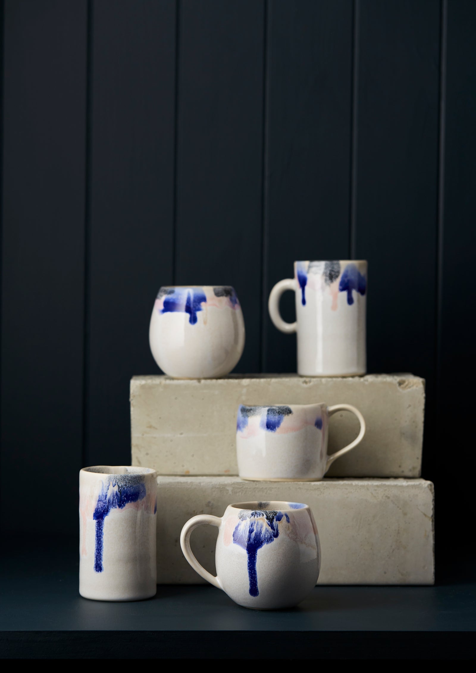 Australian Made Blue Melt Mugs