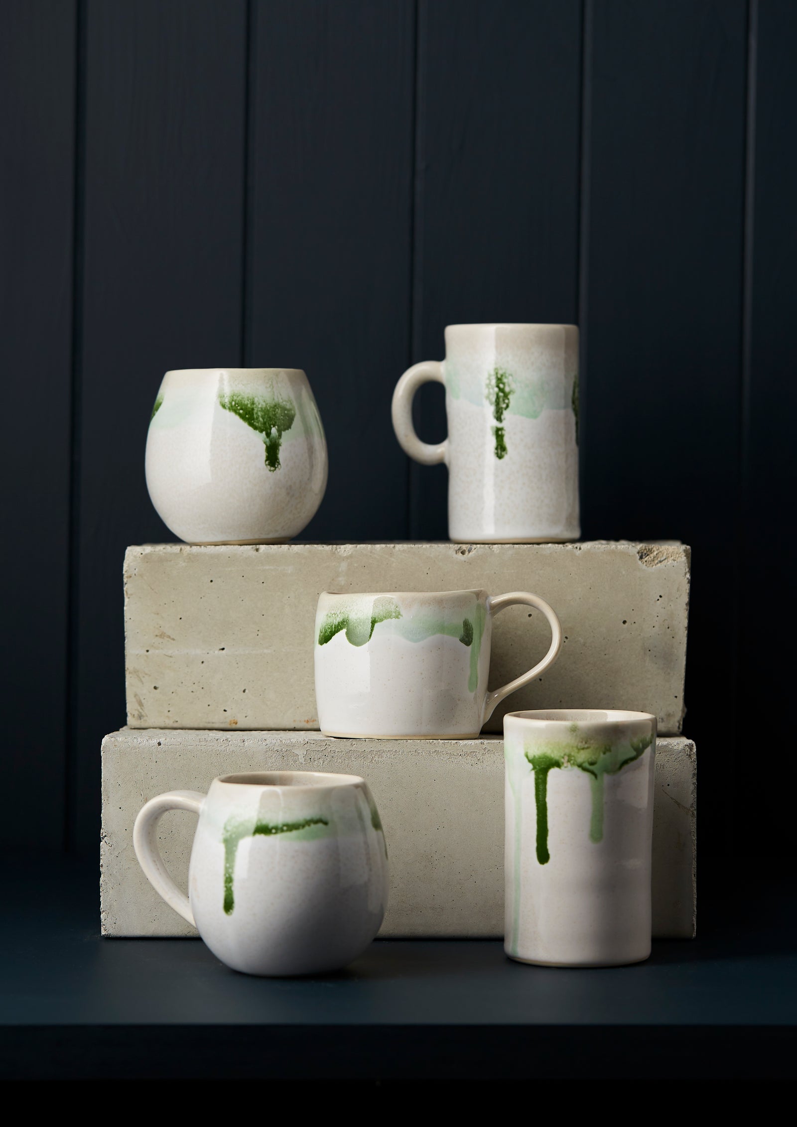 Australian Made Green Melt Mugs