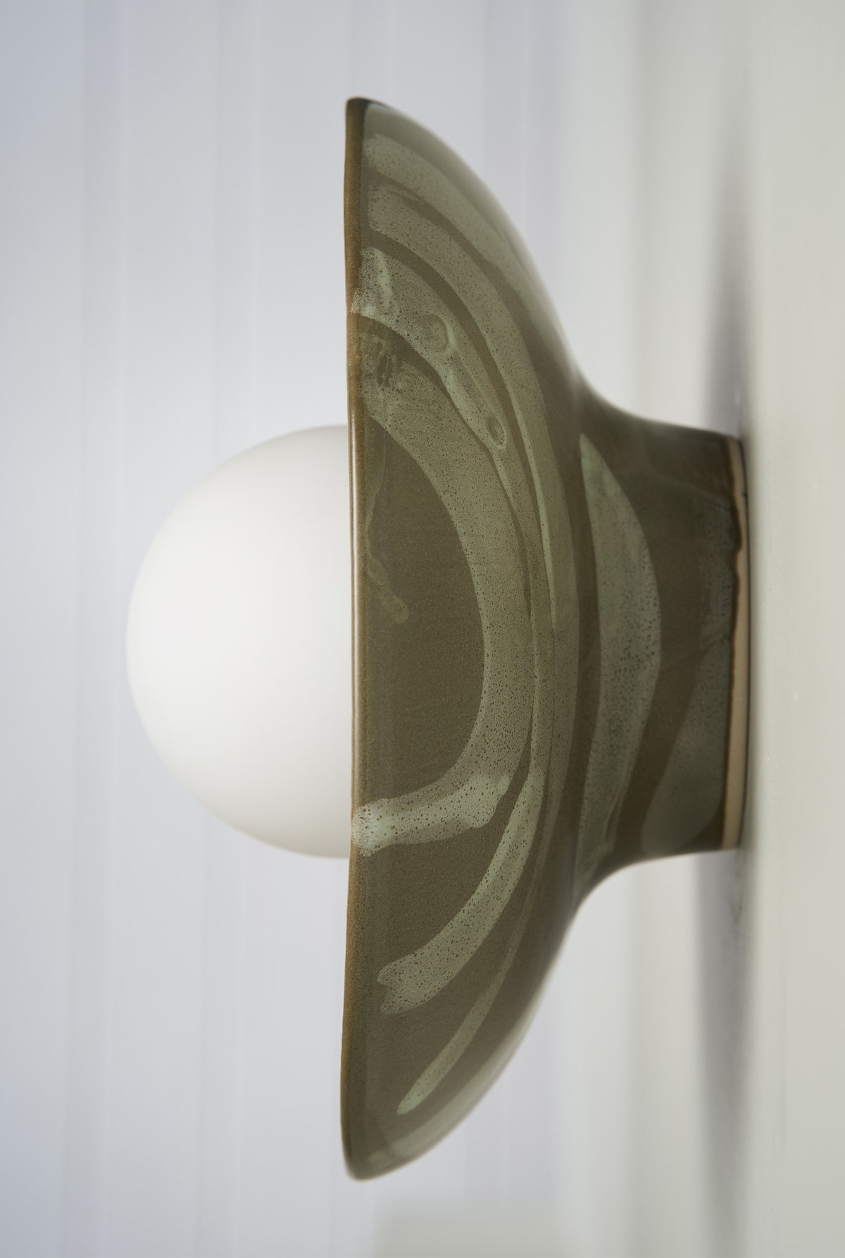 Dish Sconce Light in Olive Spaghetti Junction