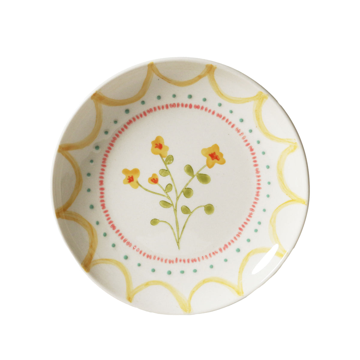 Set of June&#39;s Garden Side Plates / Yellow Bush Pea
