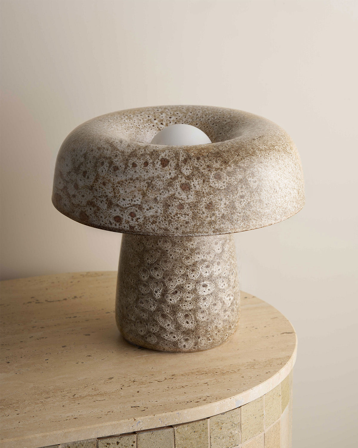 Nest Table Lamp in White Ochre