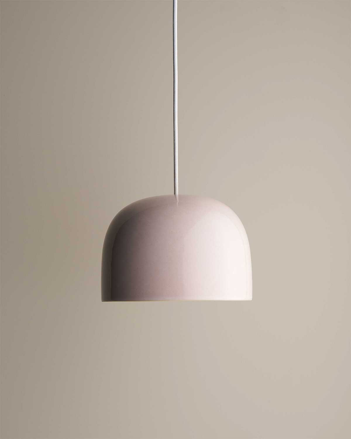 Small Bell Pendant Light in Rose Quartz
