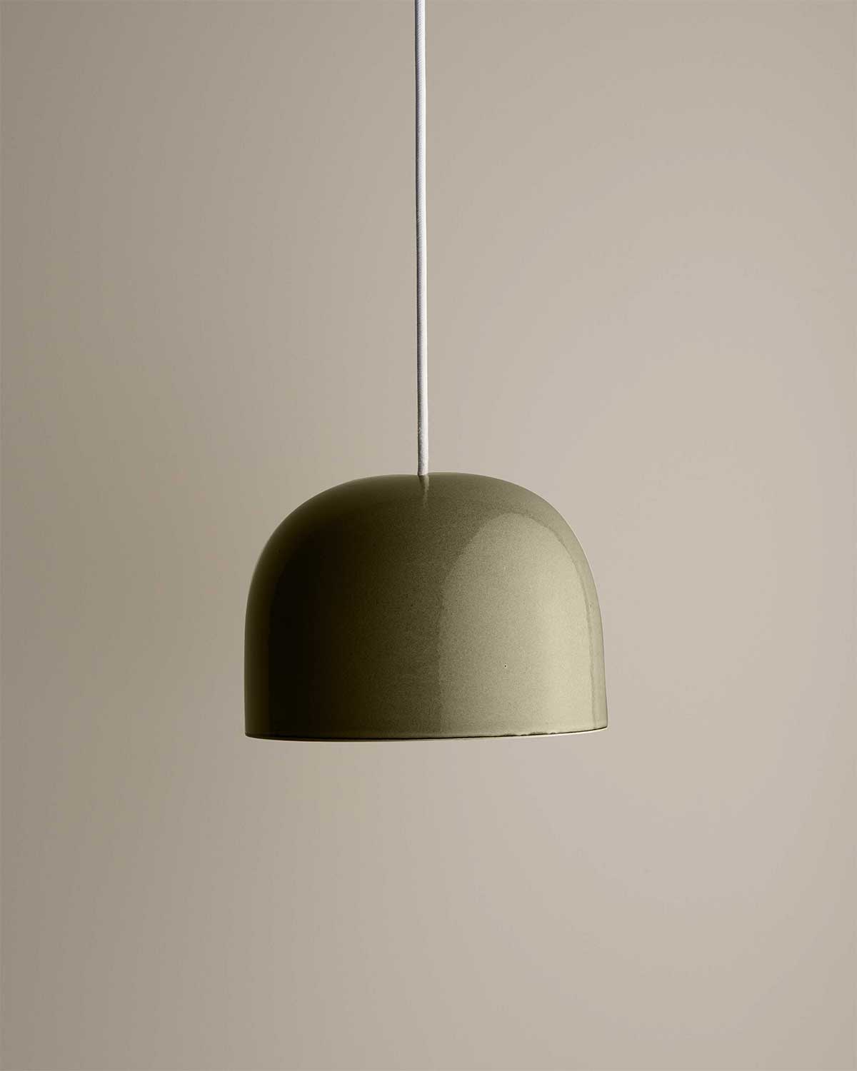 Small Bell Pendant Light in Olive