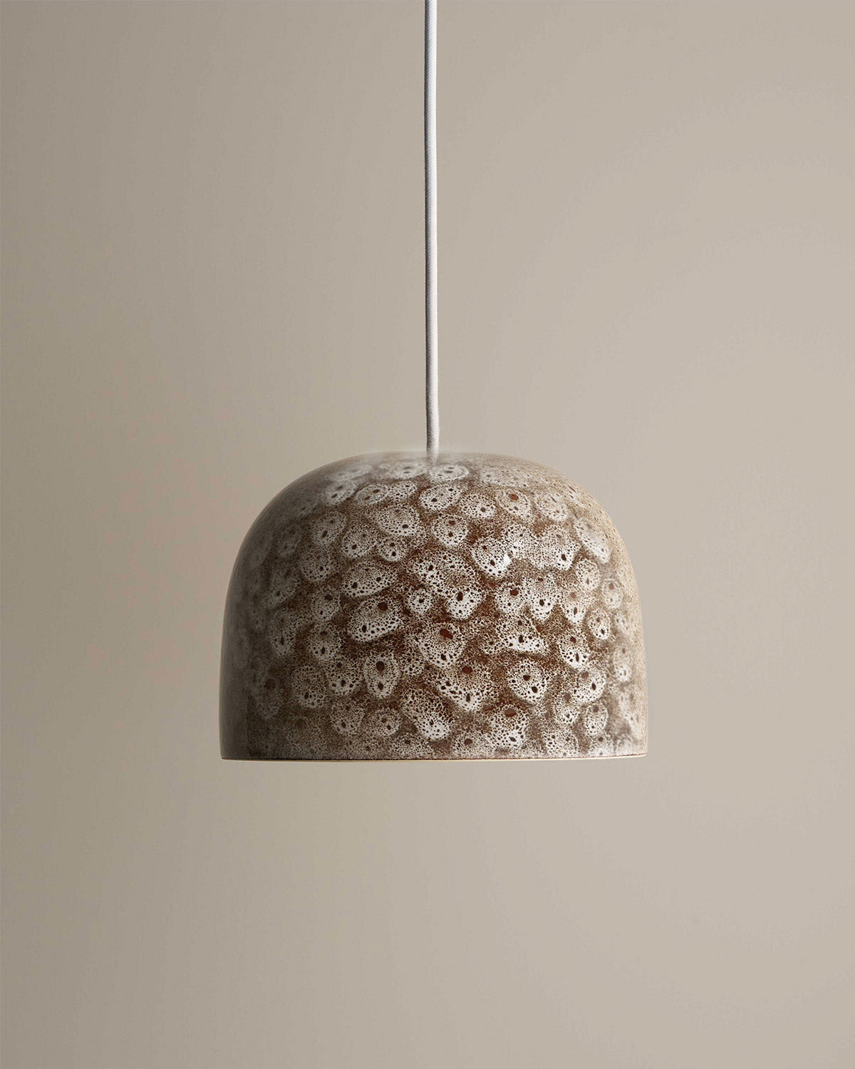 Large Bell Pendant Light in White Ochre