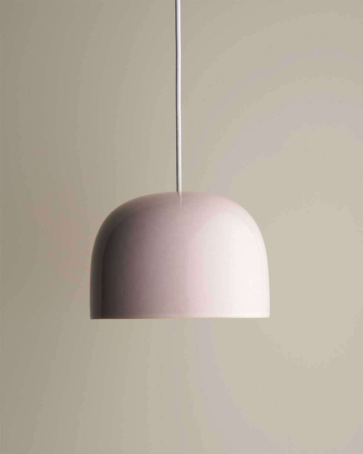 Large Bell Pendant Light in Rose Quartz