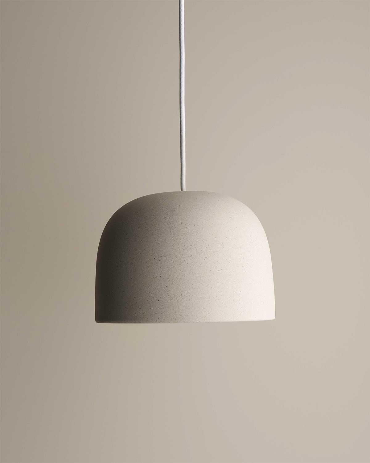 Large Bell Pendant Light in Stone