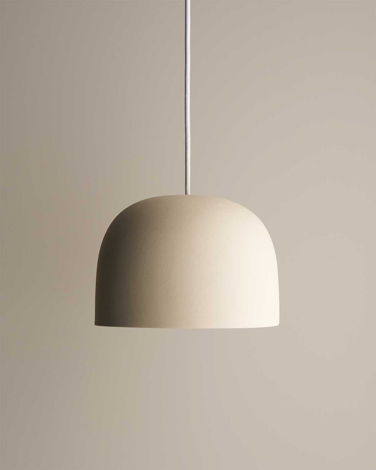 Large Bell Pendant Light in Bone