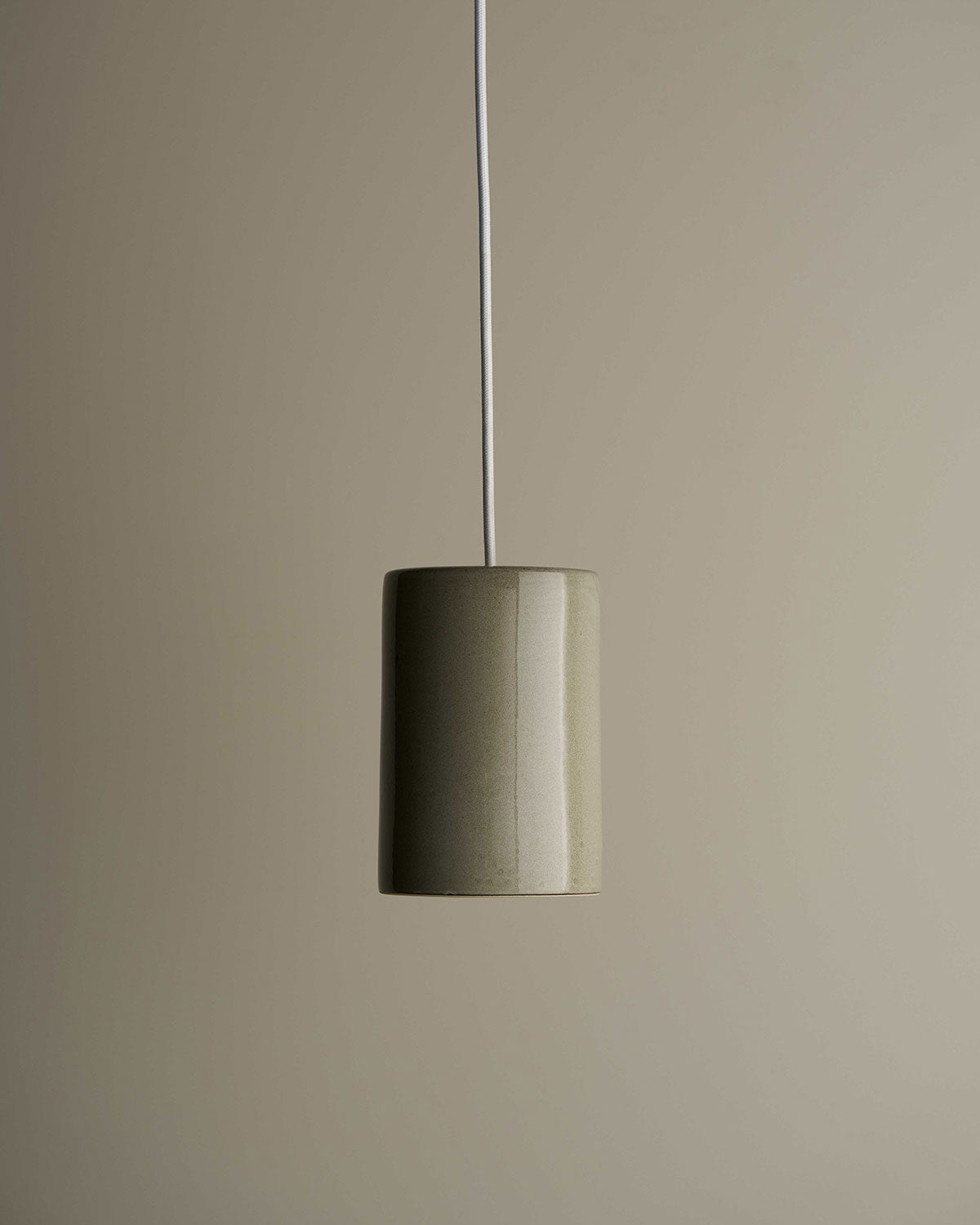 Small Cylinder Pendant Light in Saltbush
