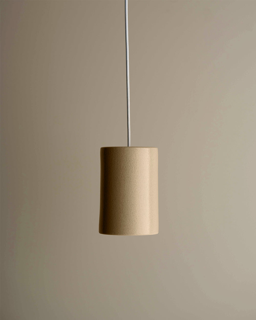 Small Cylinder Pendant Light in Sand