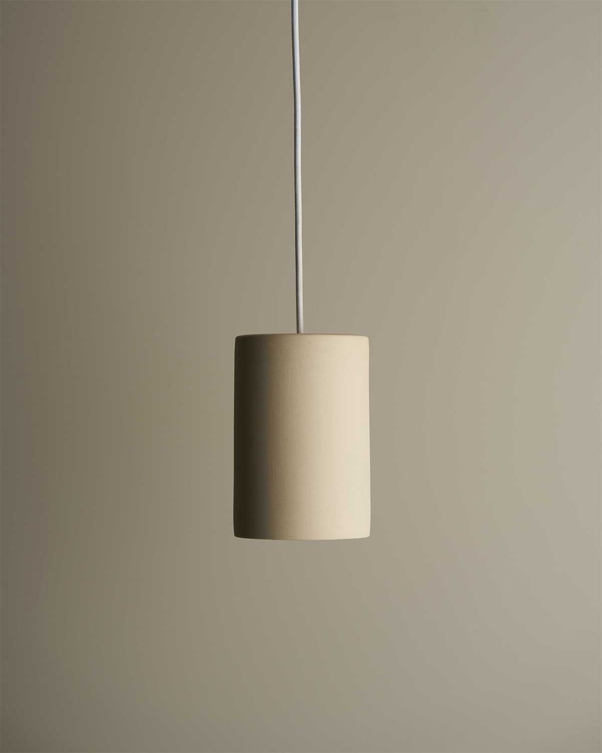 Small Cylinder Pendant Light in Bone