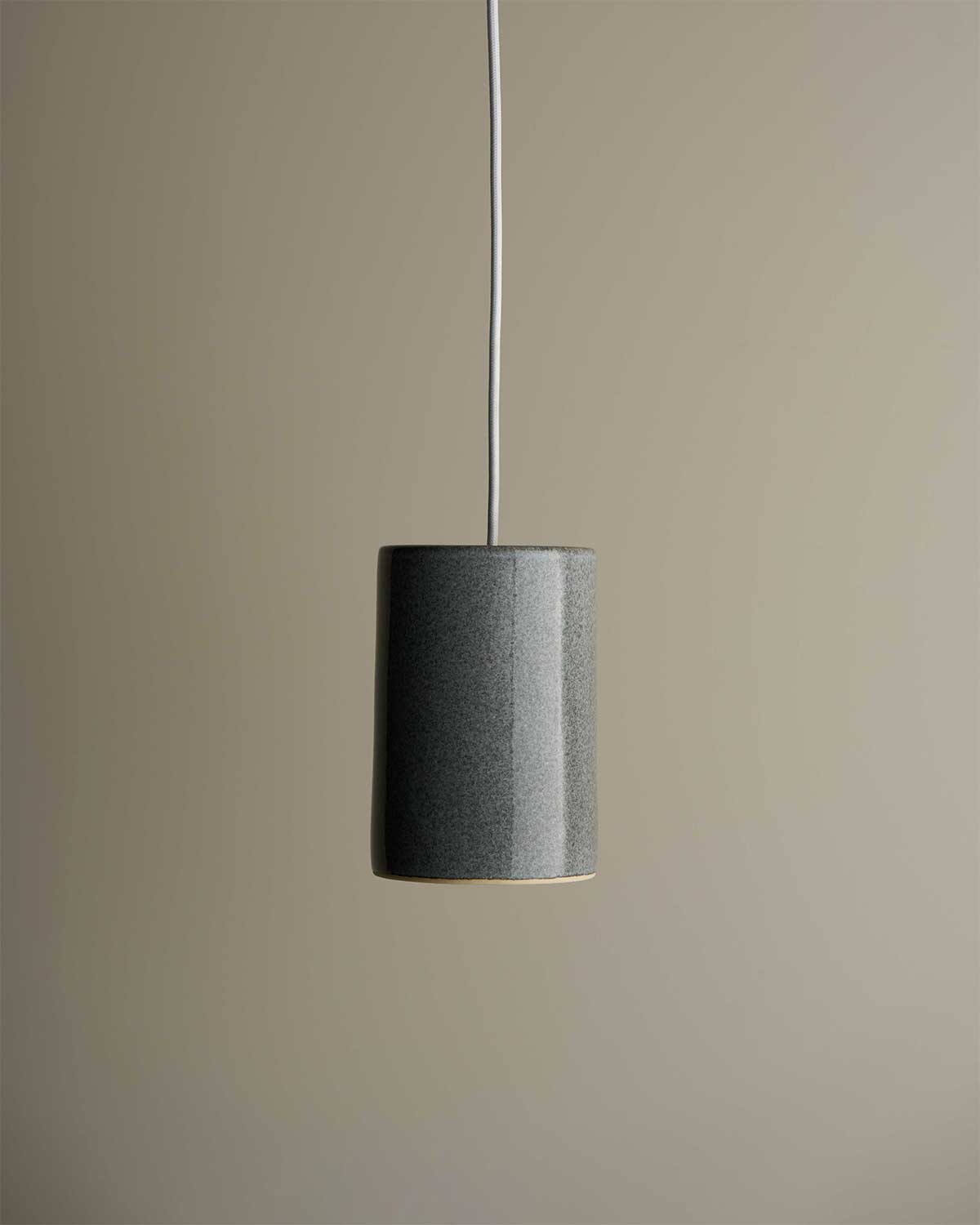 Small Cylinder Pendant Light in Storm