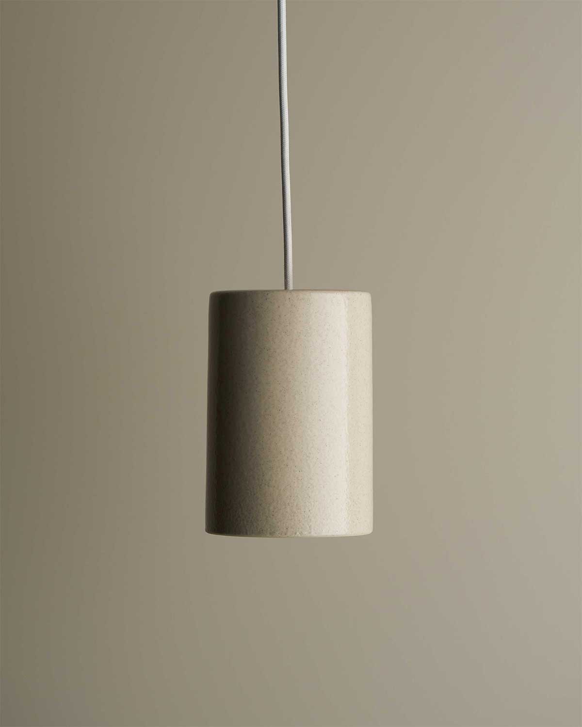 Large Cylinder Pendant Light in Poppyseed