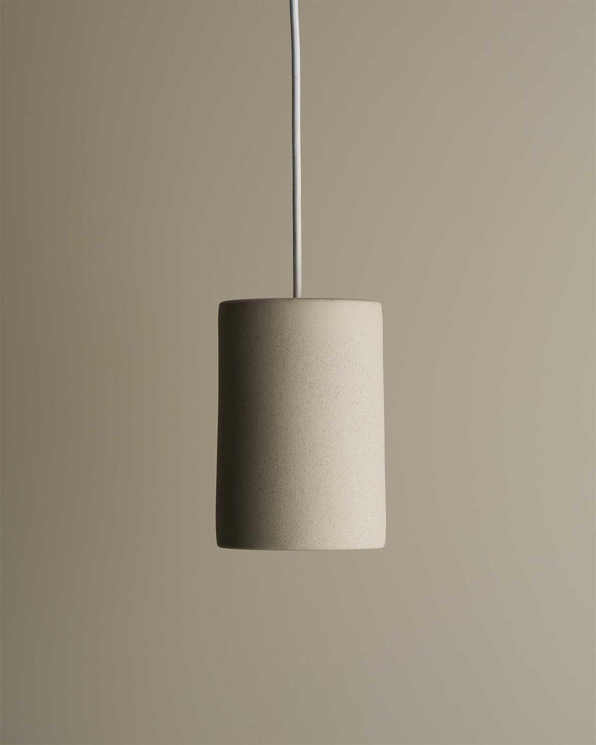 Large Cylinder Pendant Light in Stone