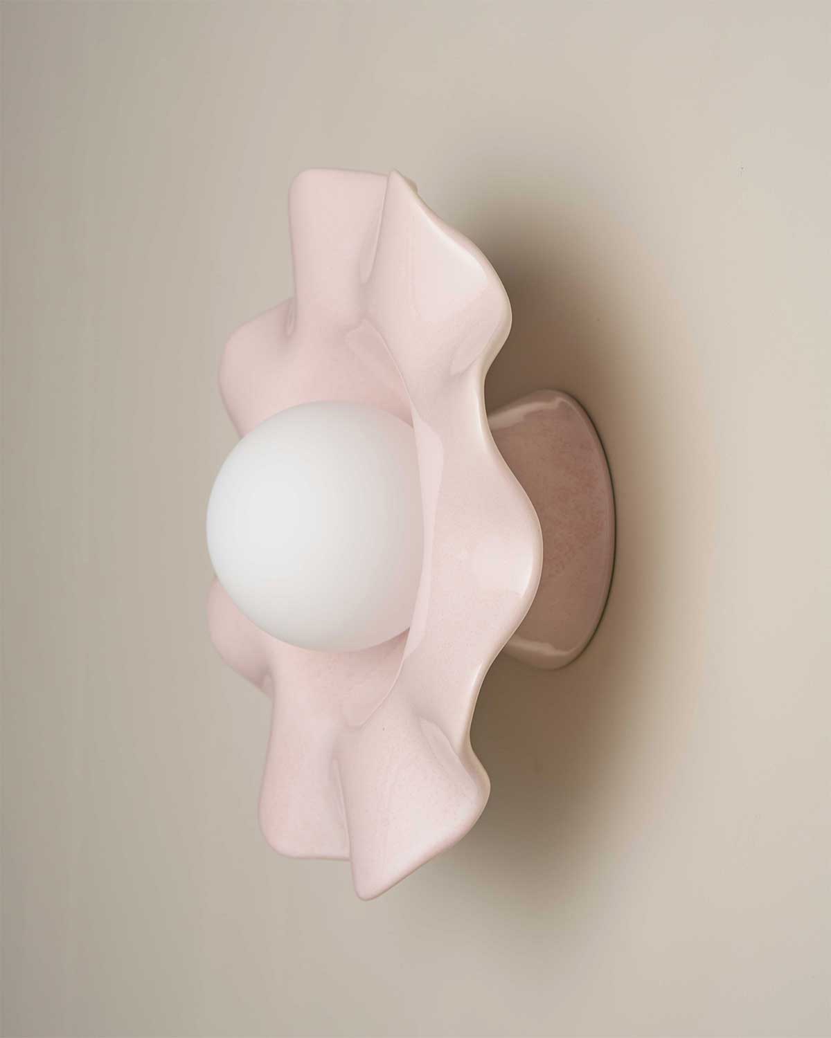 Pearl Wall Sconce in Rose Quartz