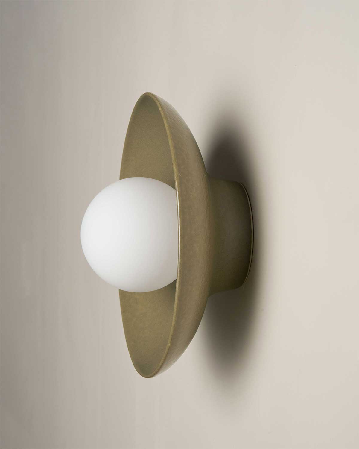 Dish Sconce Light in Olive
