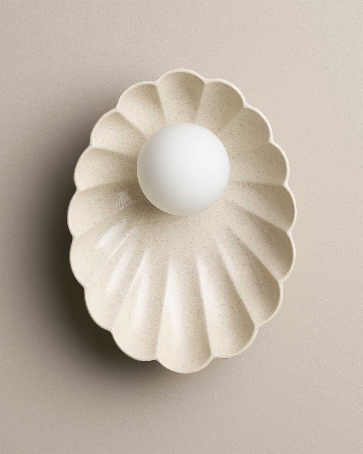 Oyster Sconce Light in Poppyseed