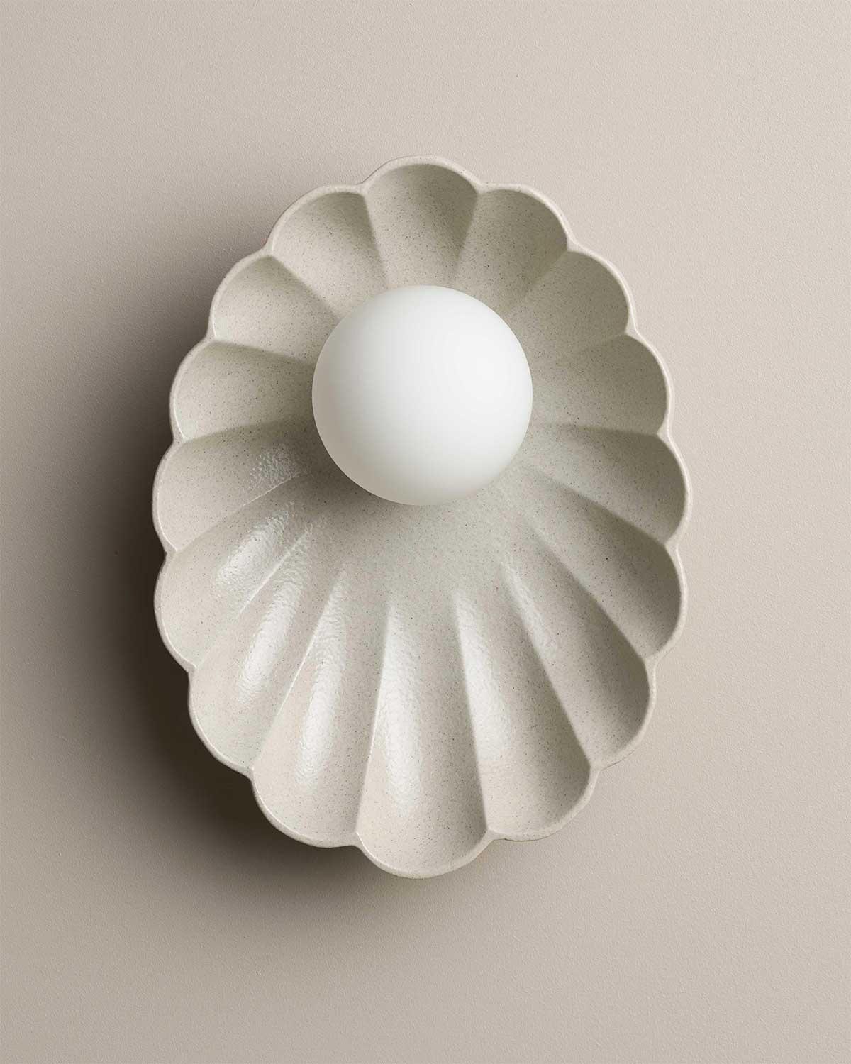 Oyster Sconce Light in Shale
