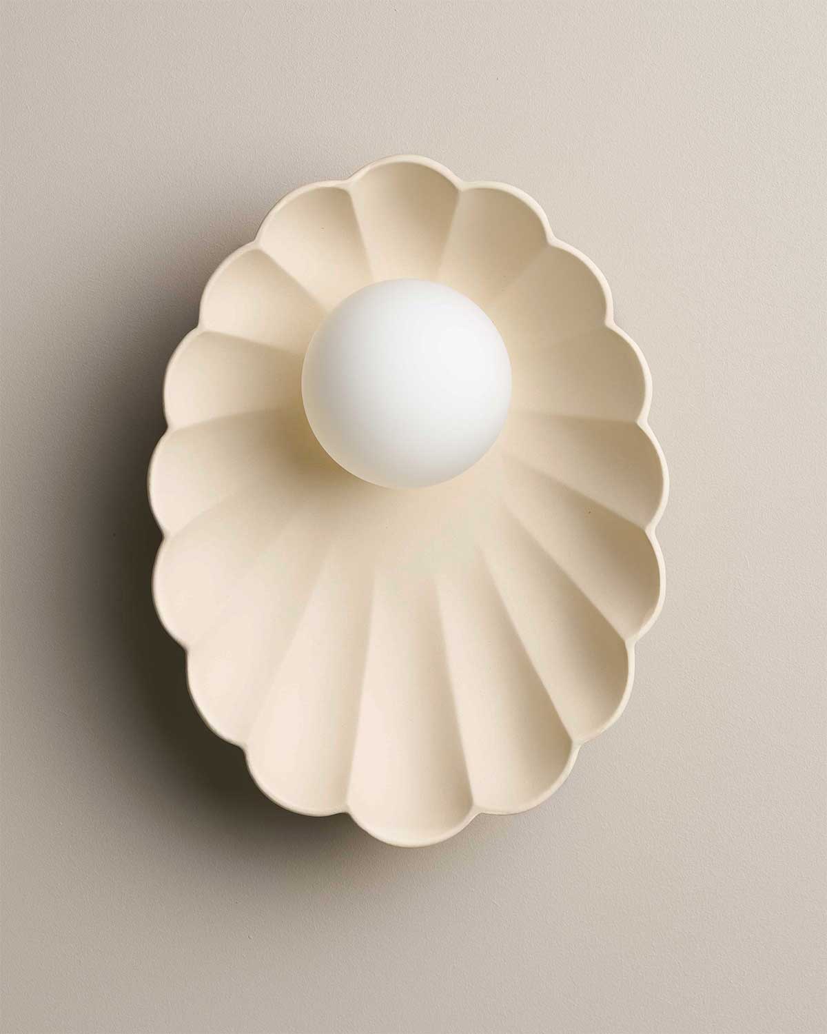 Oyster Sconce Light in Bone
