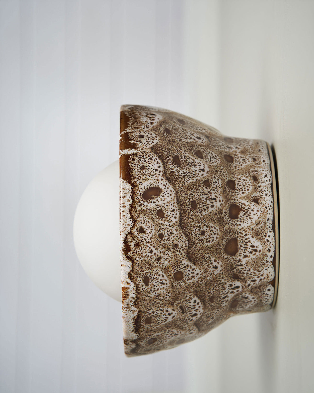 Bowl Sconce Light in White Ochre