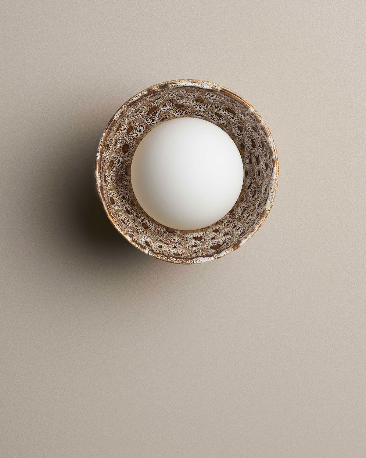 Bowl Sconce Light in White Ochre