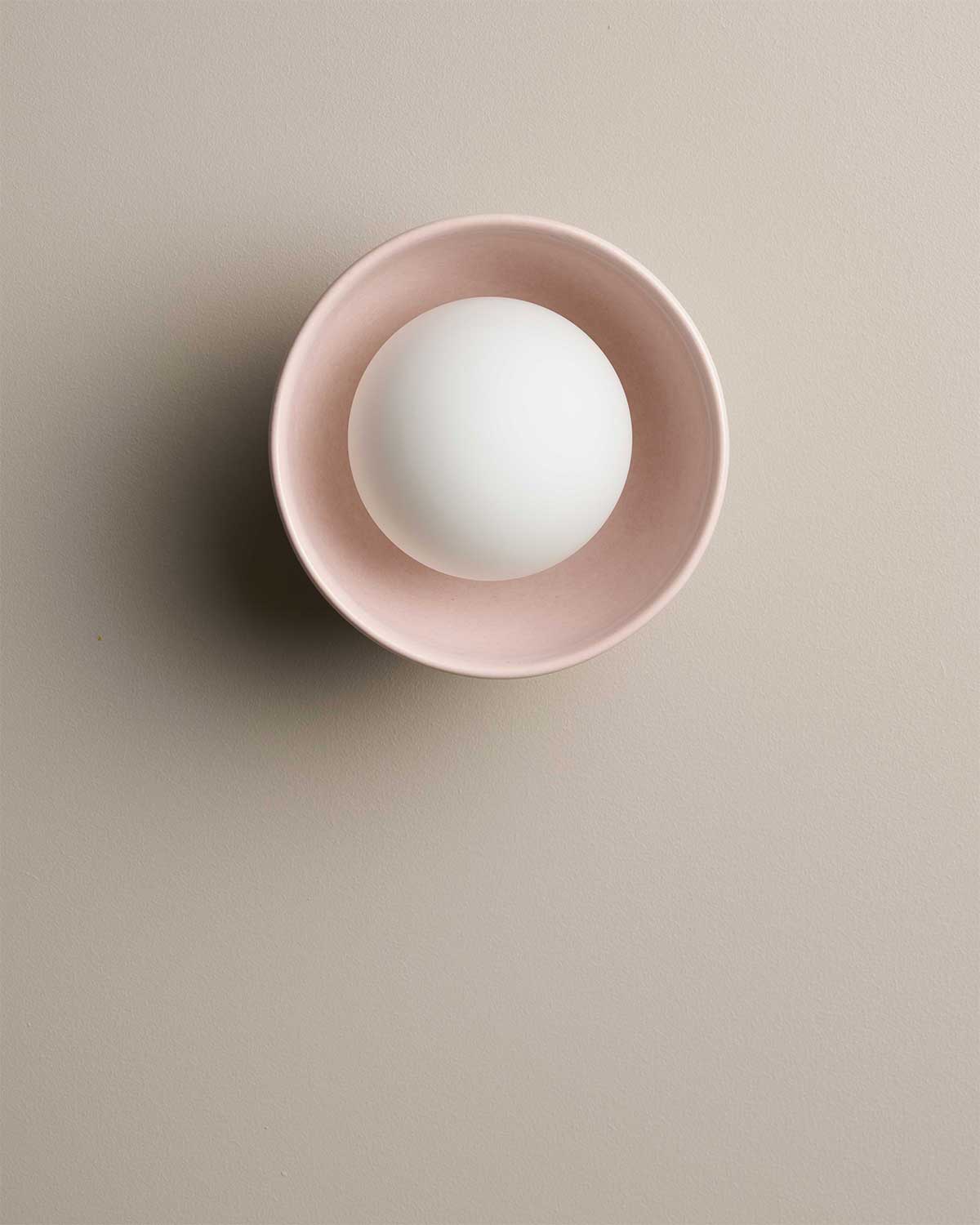 Bowl Wall Sconce in Rose Quartz
