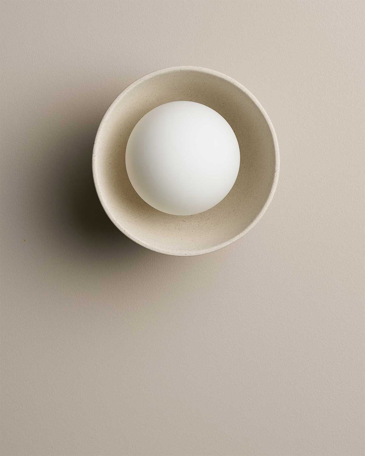 Bowl Sconce Light in Stone