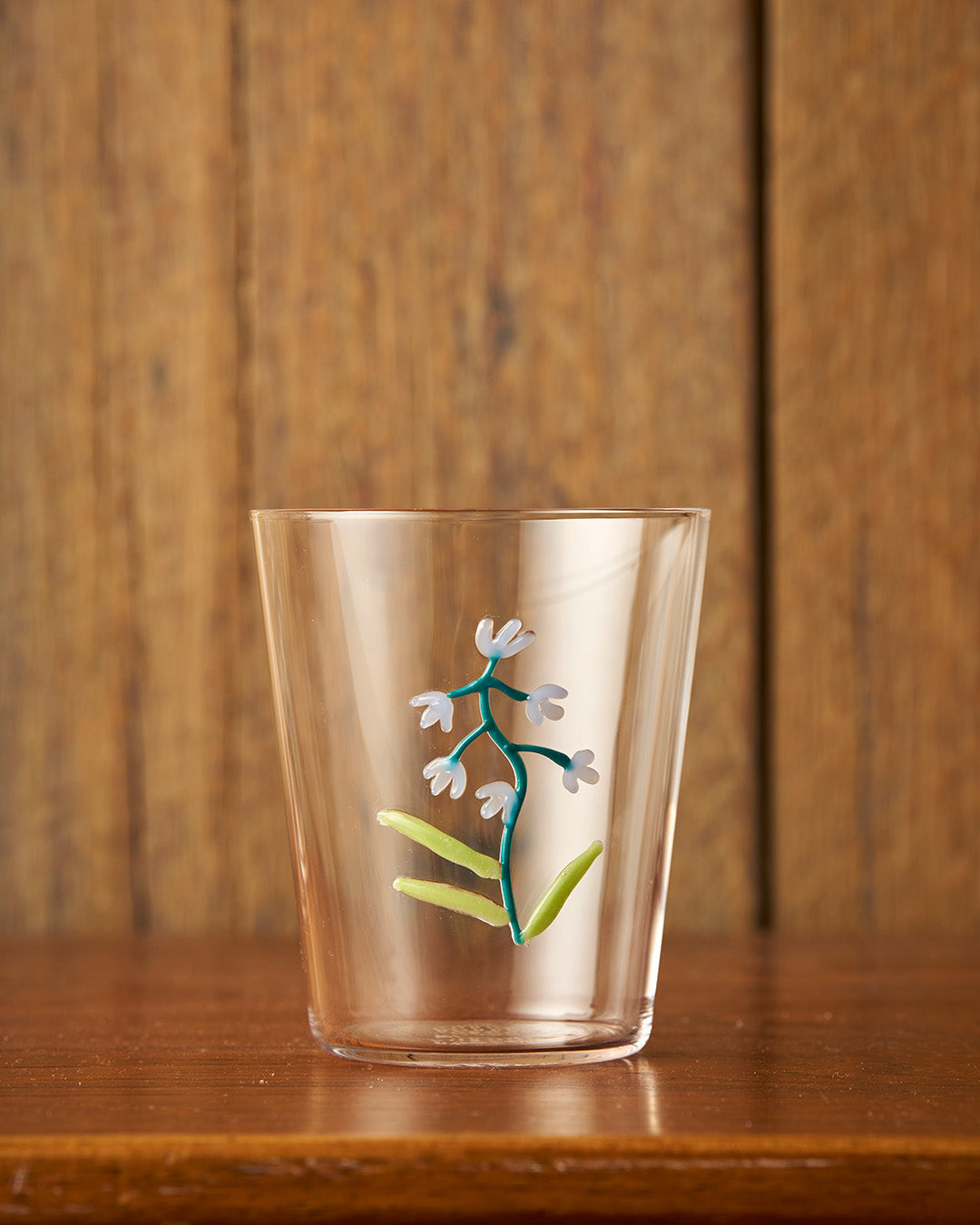 Botanical Icons Glass Tumbler in Blue Bell