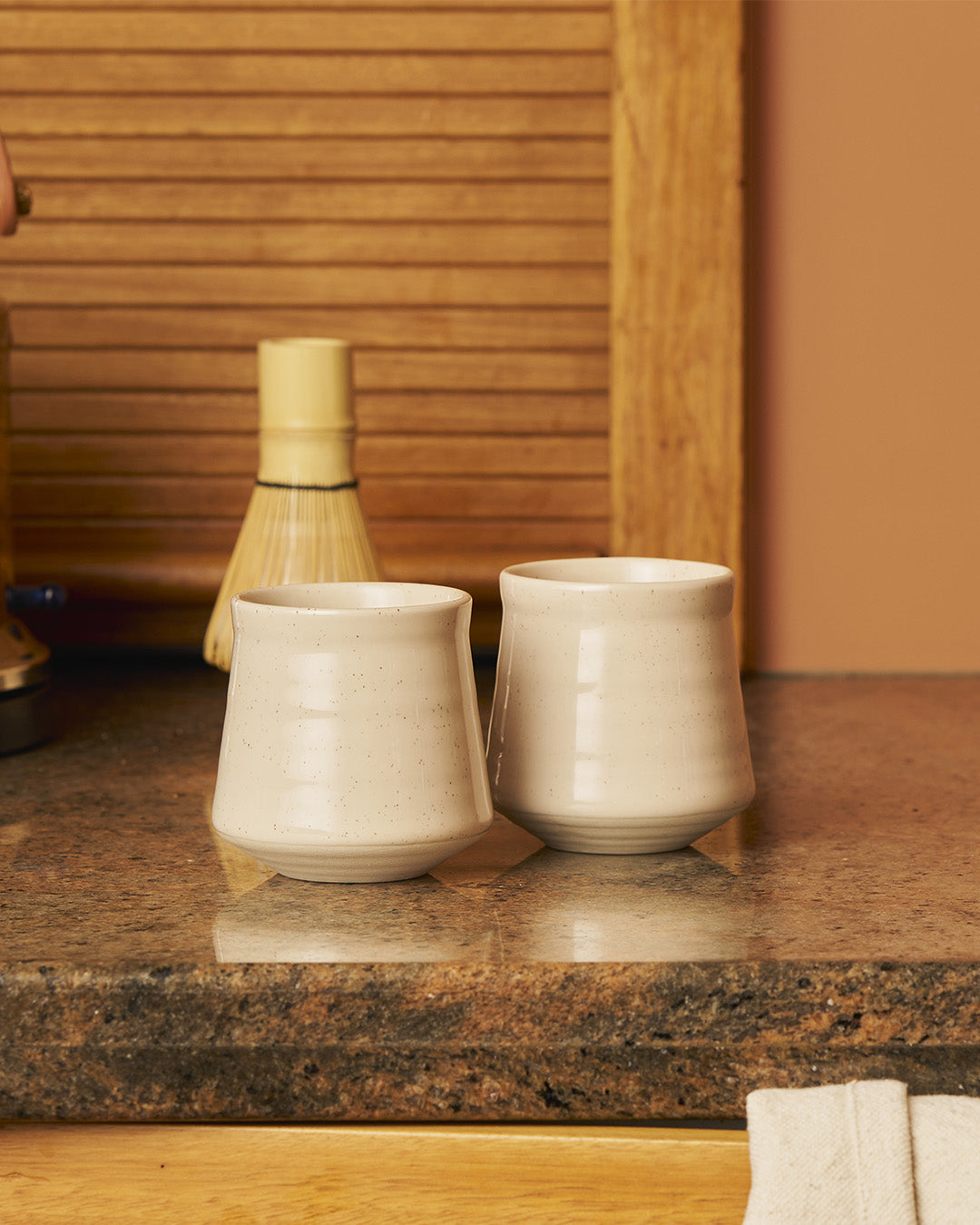 2pc Matcha Latte Mug Set in White