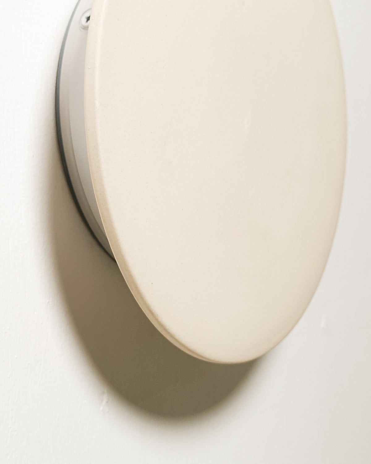 Small Backlit Disc Wall Light in Bone