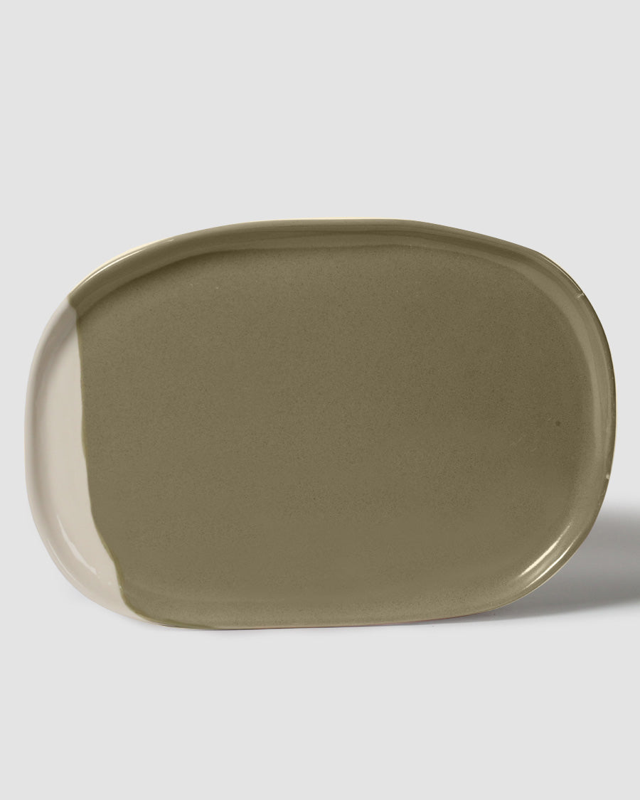 Oval Platter / Olive Green