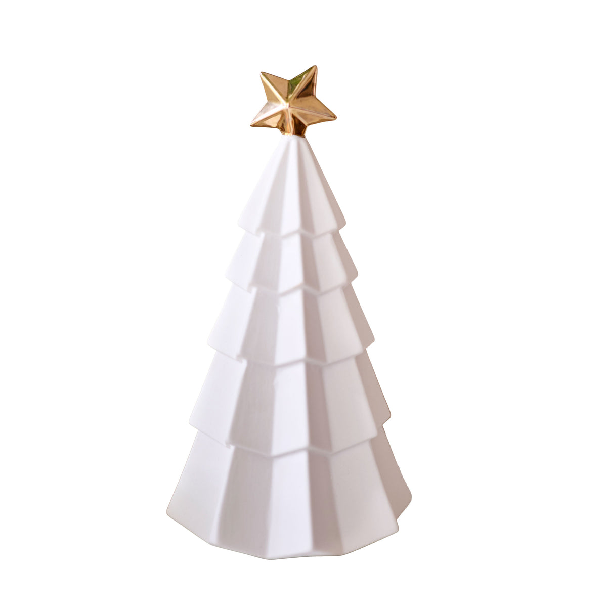 Ceramic Christmas Tree Ornament with Gold Star