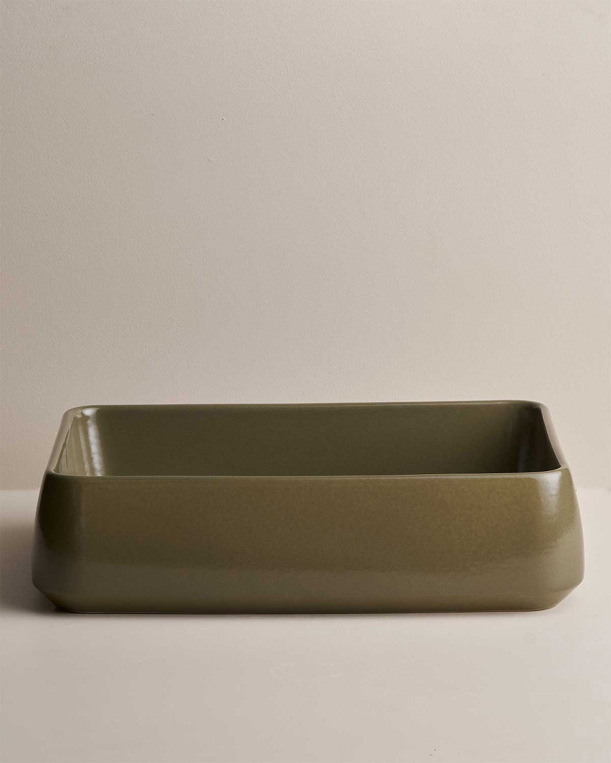 Kiln 515 Rectangular Hand Basin in Olive