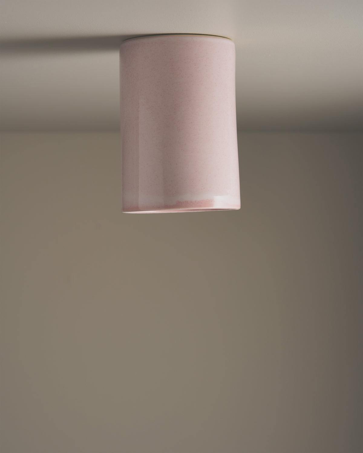 Tall Ceiling Light in Rose Quartz