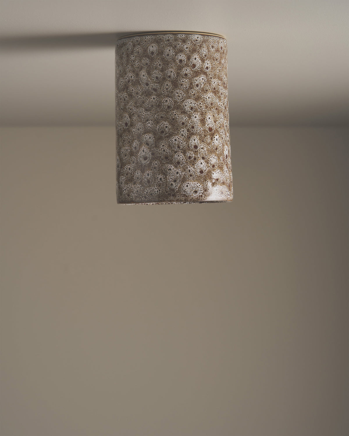 Tall Ceiling Light in White Ochre
