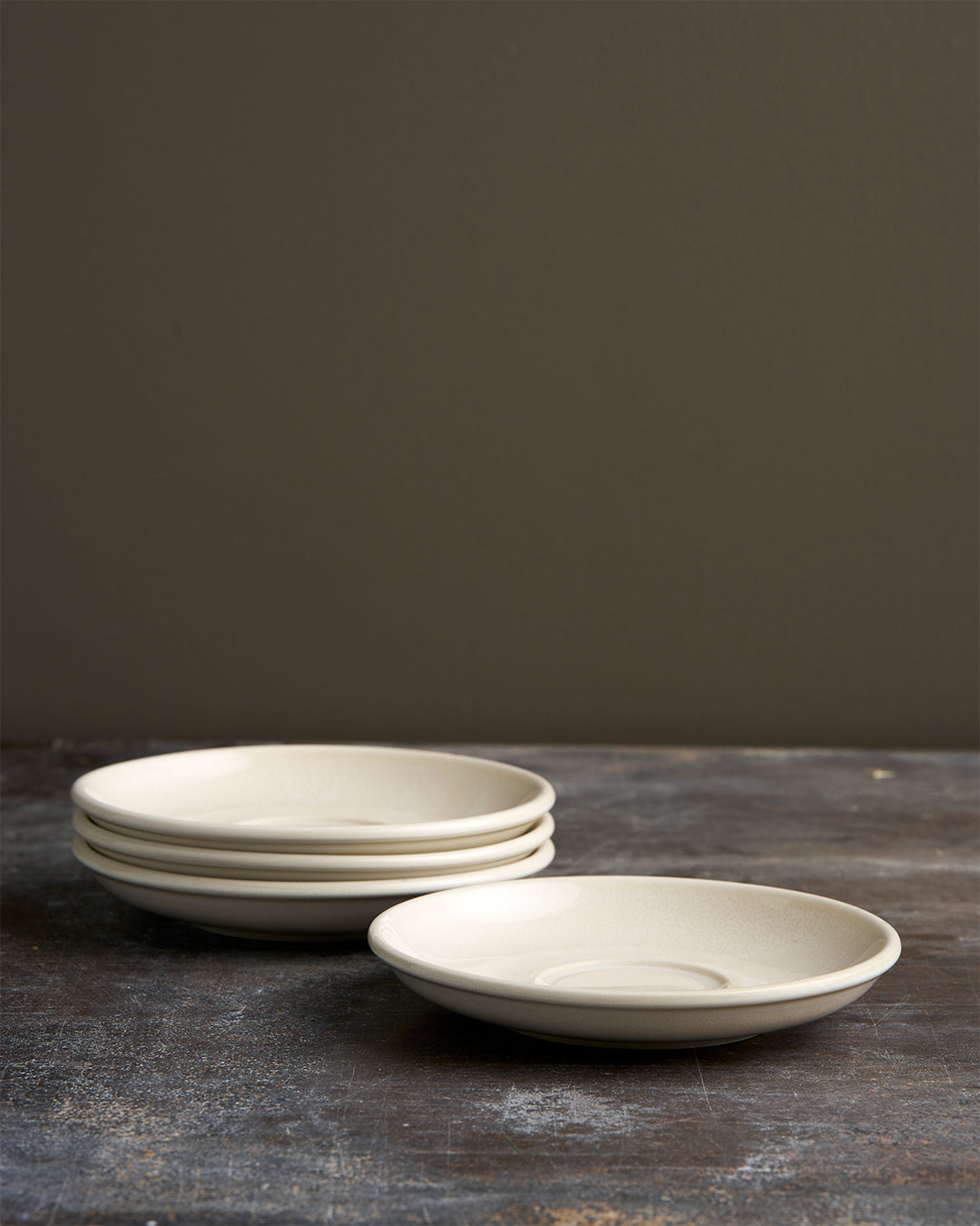 Set of 4 Nest Cappuccino Saucers in Lume