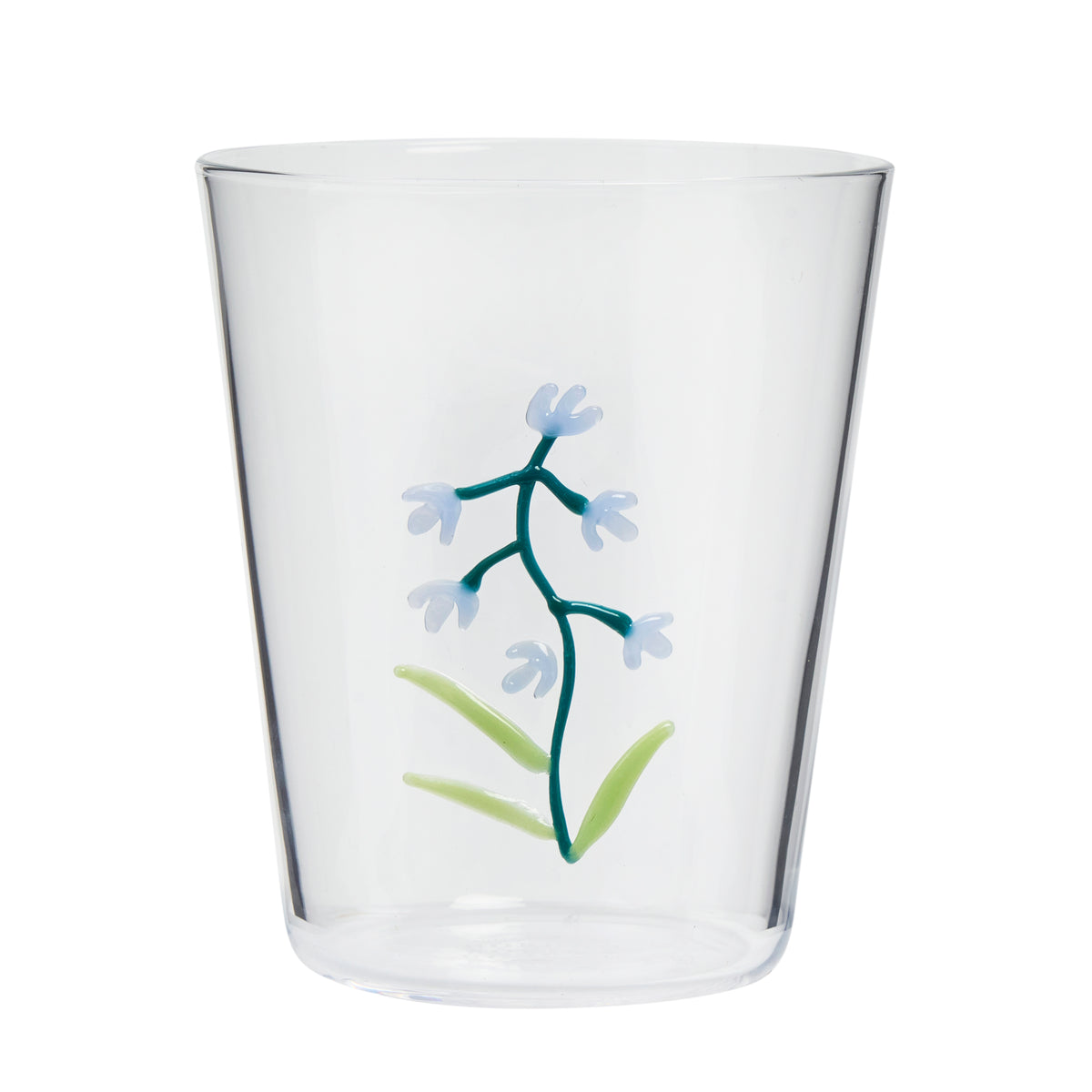 Botanical Icons Glass Tumbler in Blue Bell