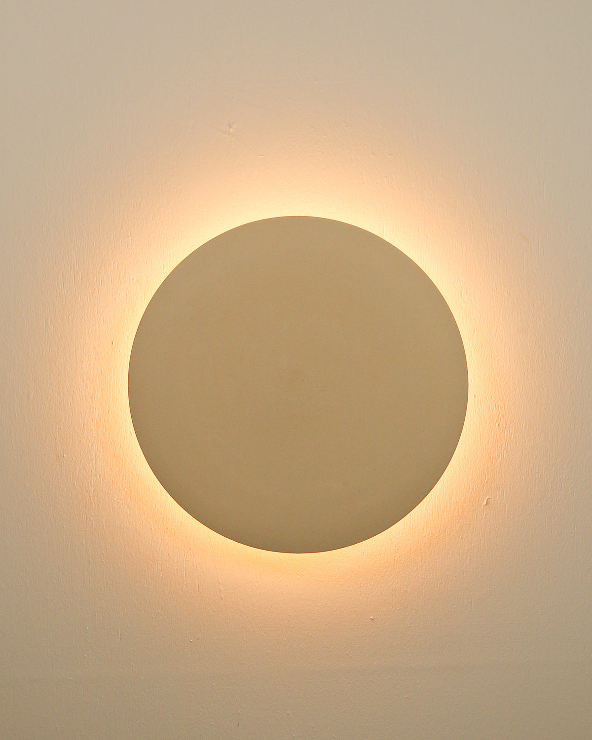 Large Backlit Disc Wall Light in Bone