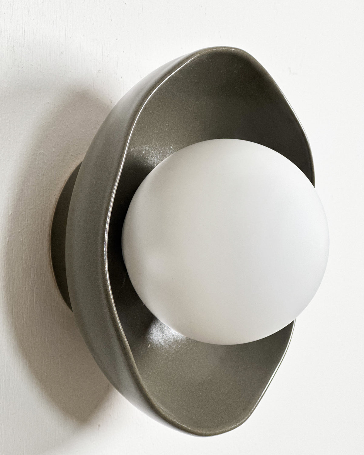 Shell Sconce Light in Olive