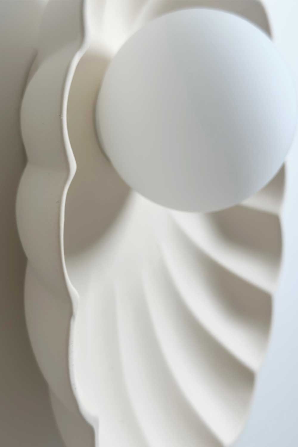 Oyster Sconce Light in Bone