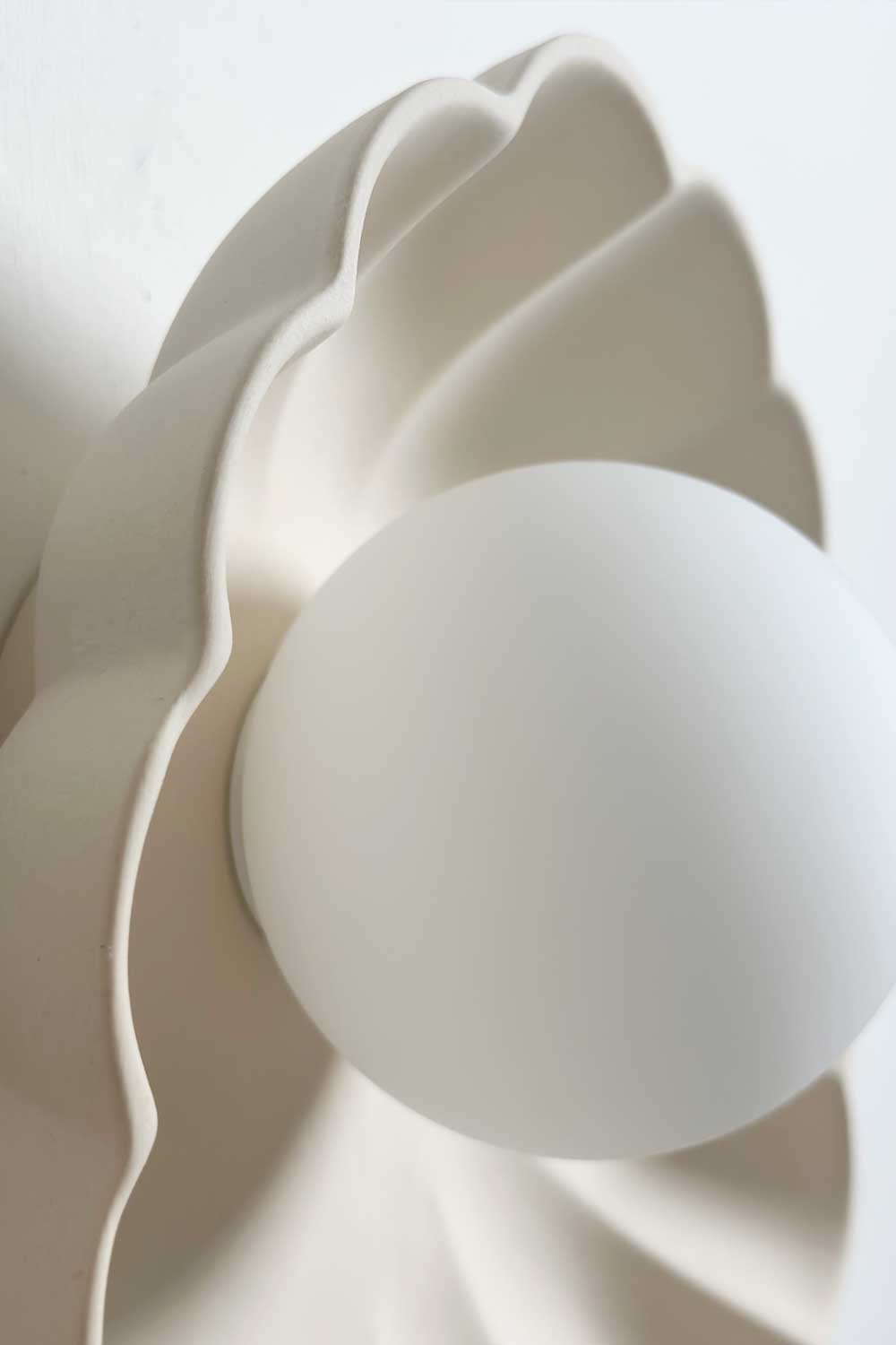 Oyster Sconce Light in Bone