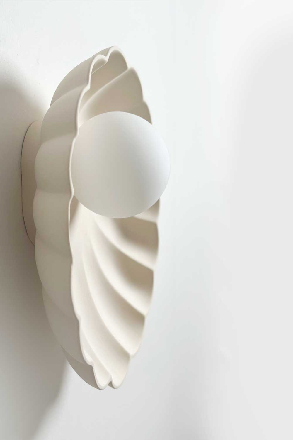 Oyster Sconce Light in Bone