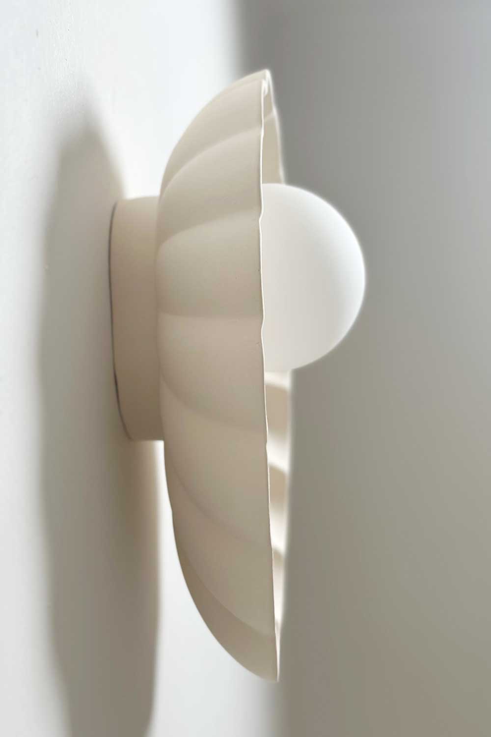 Oyster Sconce Light in Bone