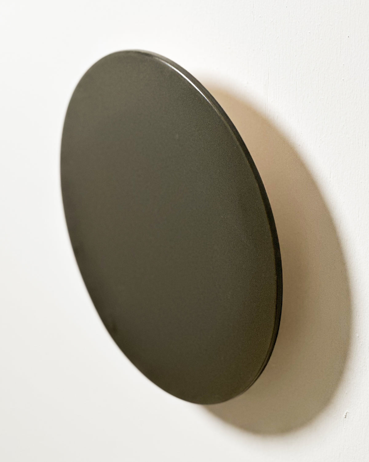 Small Backlit Disc Wall Light in Olive