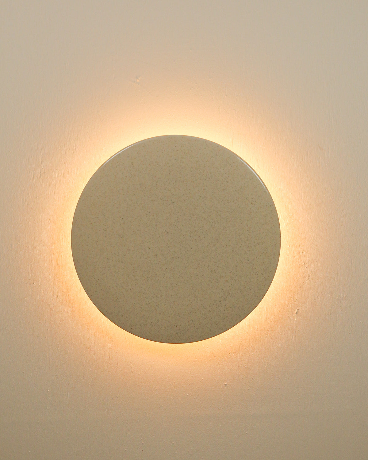 Large Backlit Disc Wall Light in Poppyseed