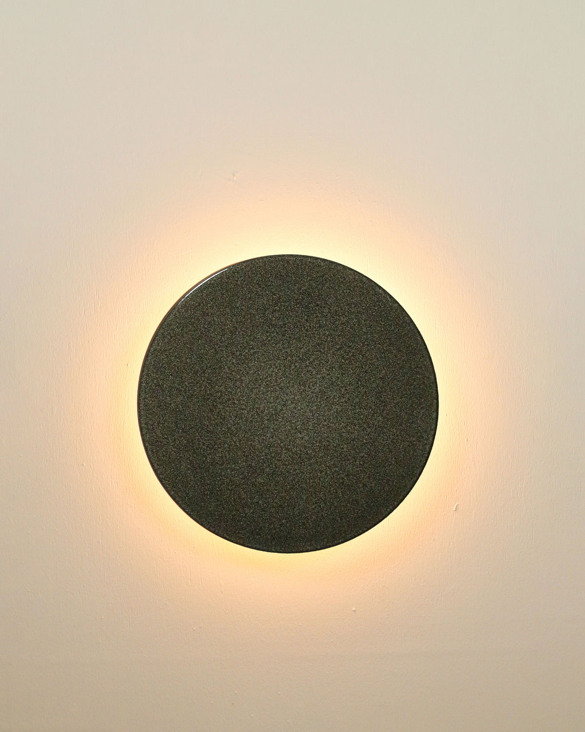 Small Backlit Disc Wall Light in Rivergum