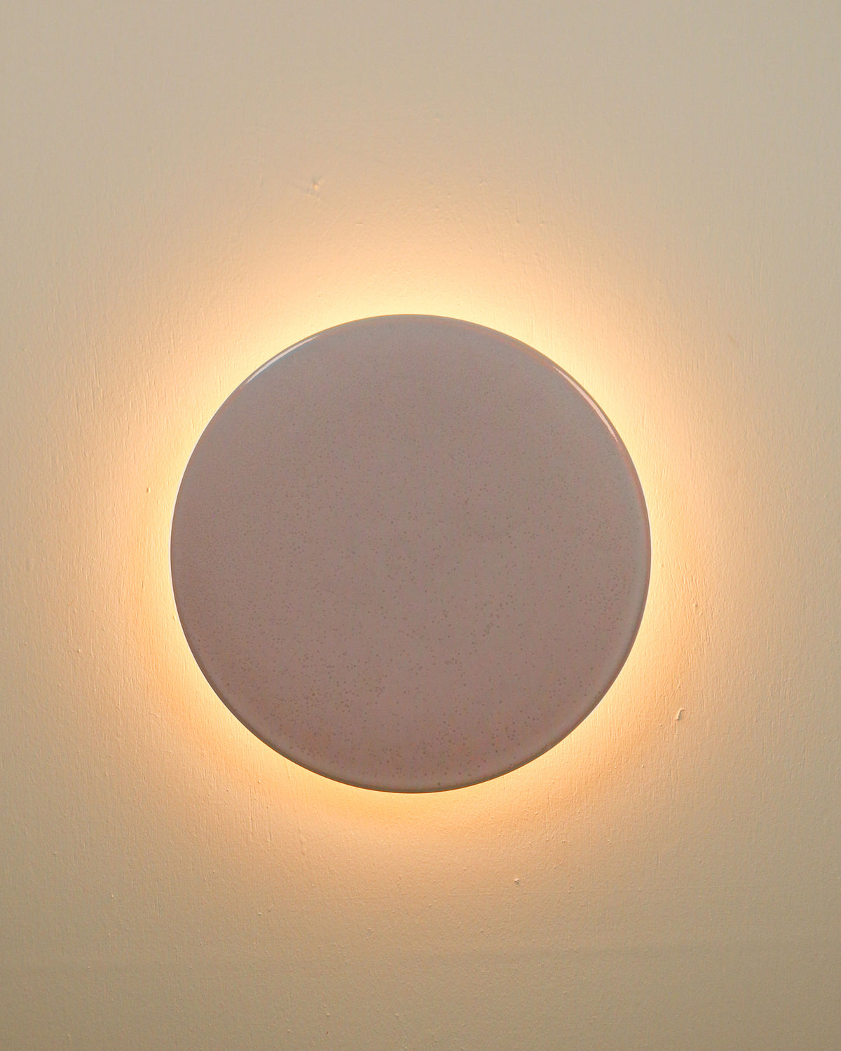 Large Backlit Disc Wall Light in Rose Quartz