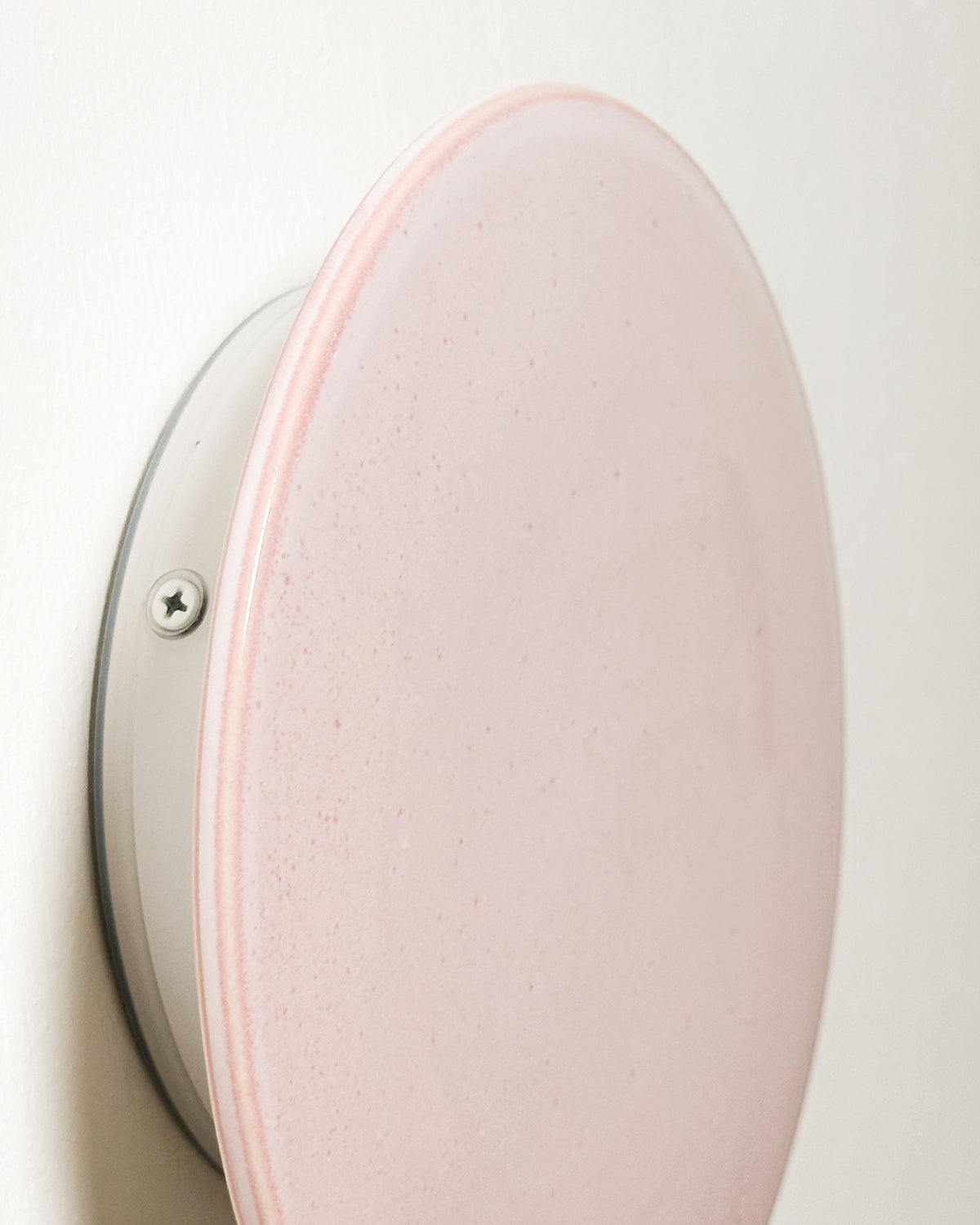 Small Backlit Disc Wall Light in Rose Quartz