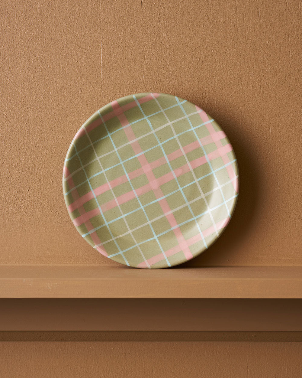 Sage &amp; Blush Check Plate / Cat&#39;s Pyjamas
