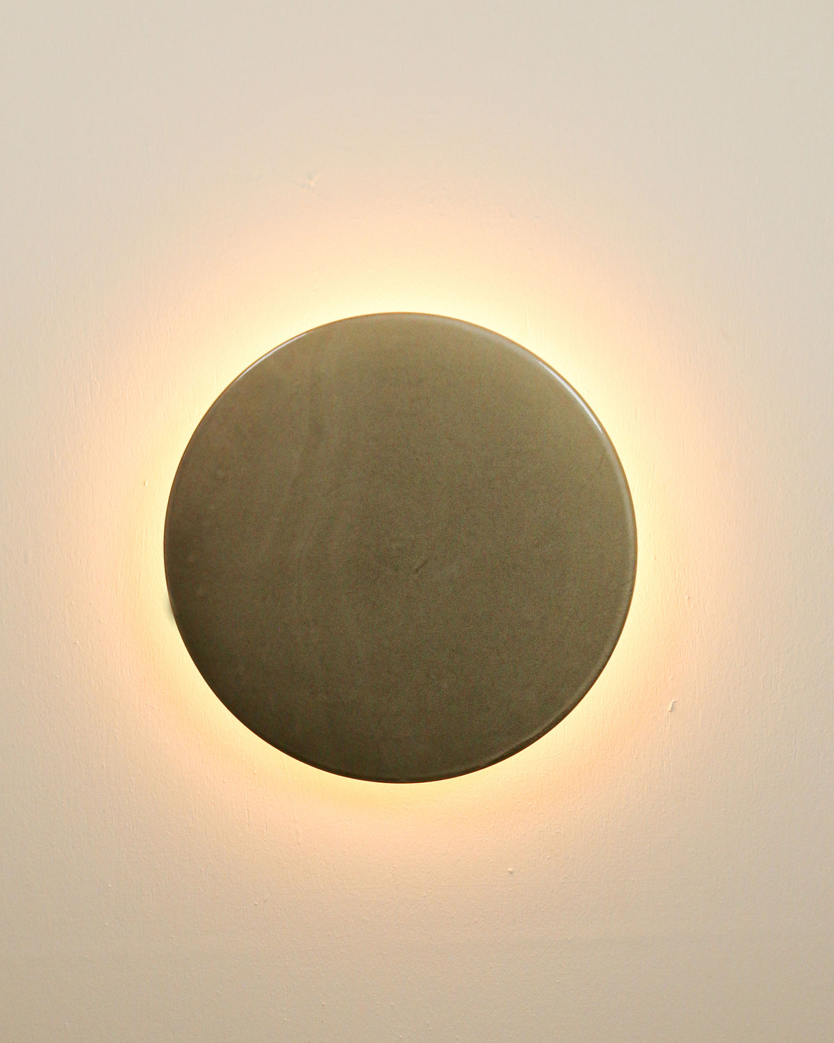 Large Backlit Disc Wall Light in Saltbush