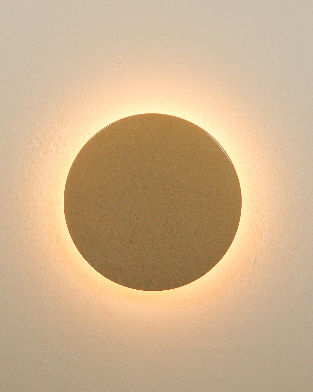 Large Backlit Disc Wall Light in Sand